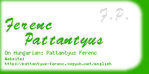 ferenc pattantyus business card